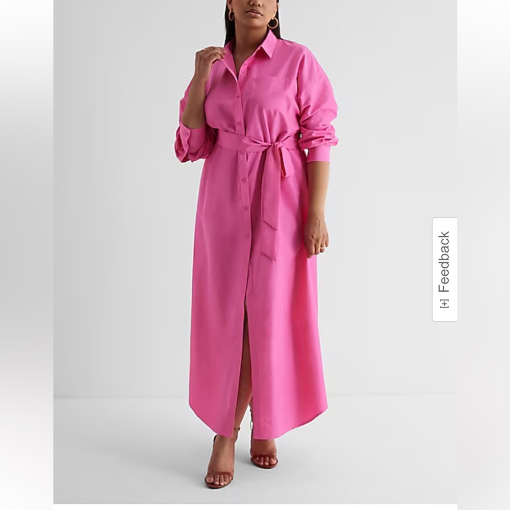 Express Boyfriend Poplin Portofino Maxi Shirt Dress - Picture 4 of 13